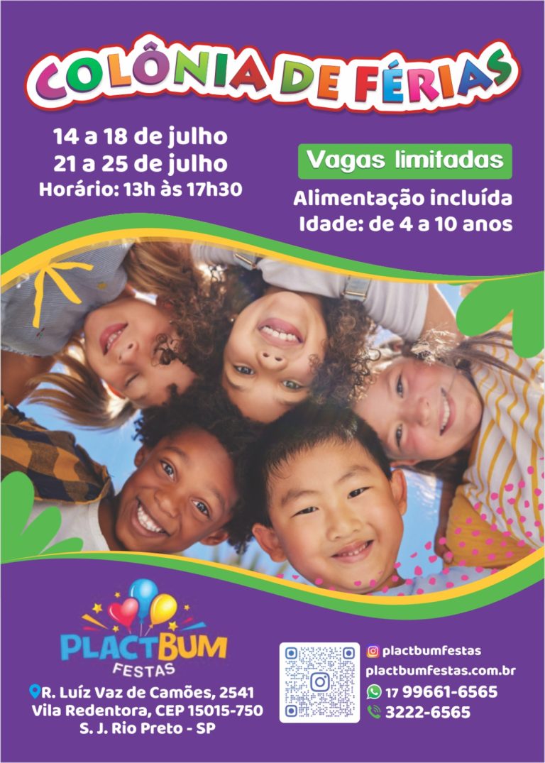 Colônia de Férias Julho/2025 no Plactbum Festas